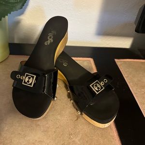 Flogg Patent Leather in Black Slide